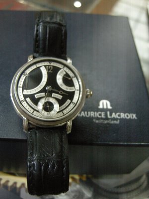 MAURICE LACROIX 艾美錶 白鋼超大錶徑錶/ 機械手動上鍊錶 品相極美*