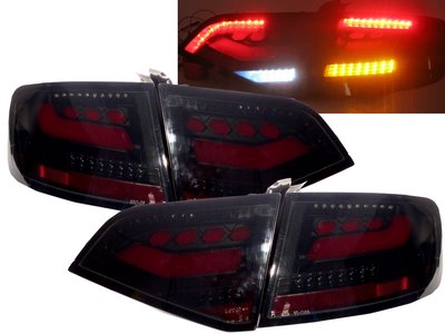 卡嗶車燈 AUDI 奧迪 A4/S4/RS4 2008-2011 四門車 LED 尾燈 黑