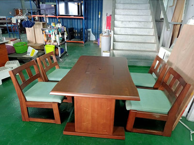 二手家具全省估價(集穎全新/二手家具)--和風日式素雅低調實木餐桌椅 泡茶桌椅 R-3050602