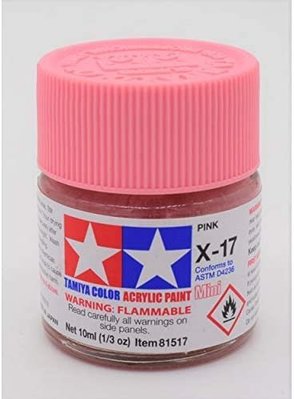 【TAMIYA X-17】水性 亮光 模型漆 手工藝 粉紅色 10ml 81517