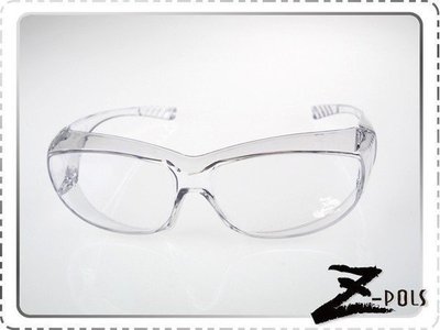 可包覆近視眼鏡於眼鏡內！【Z-POLS專業款】近視專用!舒適PC防爆抗UV4全透明防風防飛沫眼鏡