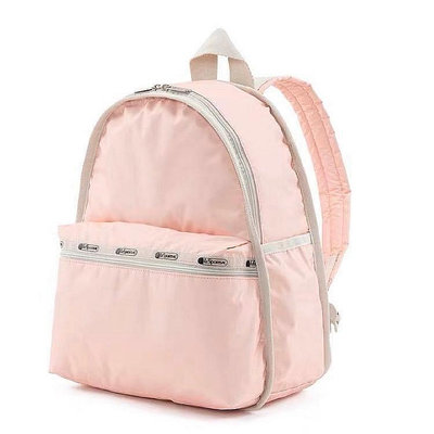 小Z代購#Lesportsac 美粉色 降落傘防水包 雙肩後背包 7812 款 後背包