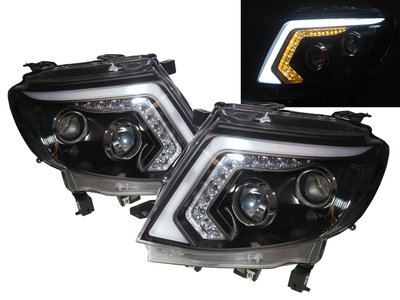 卡嗶車燈 FORD 福特 T6 2012-2015 兩門車 LED導光條魚眼 大燈 黑