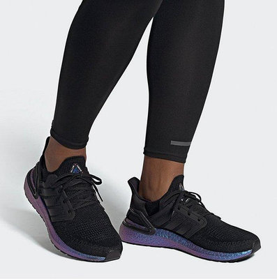 【明朝運動館】Adidas Ultra Boost 20 黑色 電鍍藍 巴斯夫 爆米花 漸層 編織 慢跑鞋 EG1341 男女鞋耐吉 愛迪達