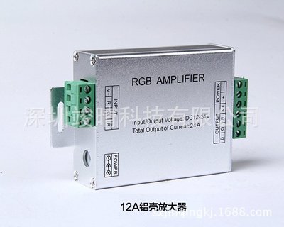 LED控制器七彩RGB同步信號器RGB燈條燈帶控制器AMF中斷器放大器12V12A