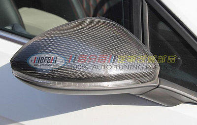 汽車配件 汽車尾翼 適用于大眾高爾夫7碳纖維后視鏡罩 golf mk7碳纖維替換貼件鏡殼蓋