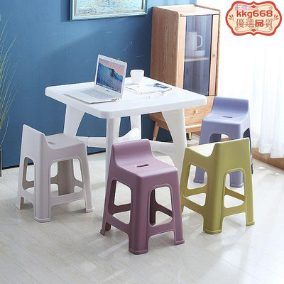 塑料凳子 家用餐桌椅子 時尚 高板凳 磨砂凳 現代 簡約 加厚高凳