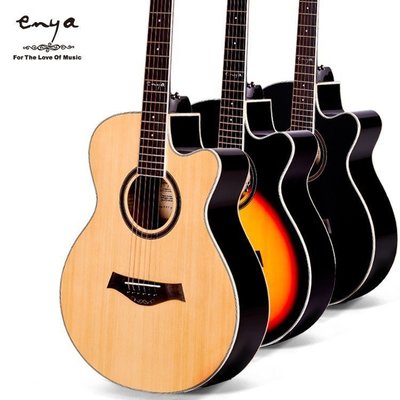 【華邑樂器32701-1】ENYA EF-10 40吋民謠吉他-原木色 雲杉面板&amp;沙比利側底板 (附高級外出袋)