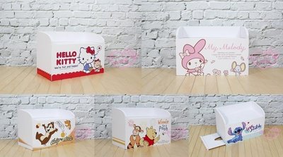♥小花花日本精品♥Hello Kitty美樂蒂 小熊維尼 史迪奇 奇奇蒂蒂 三麗鷗 壁掛面紙盒 置物盒~3