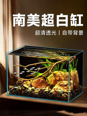 專場:yee超白玻璃魚缸客廳小型造景水族箱南美原生溪流缸桌面烏龜缸