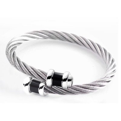 【99鐘錶屋】夏利豪CHARRIOL：徹爾斯新藝術鋼索手環『型號:04-01-180』S&M