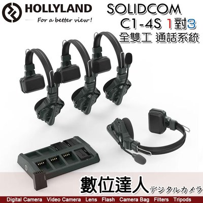 HOLLYLAND Solidcom C1-4S 4組 1對3 全雙工 一體式通話系統／耳麥 無線
