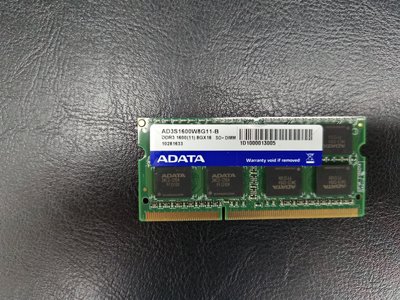 ADATA 威剛 8G DDR3 1600 8GB 終 身 保 固 記 憶 體 筆 電 A3