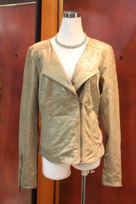 【性感貝貝1館】法國品牌Trouve 金色真皮皮衣外套, Marc Jacobs etro cerruti 1881款