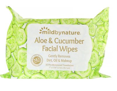 Mild By Nature, Aloe & Cucumber Facial Wipes 蘆薈 黃瓜【愛來客】卸妝巾