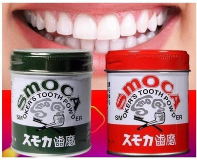 【鐘情小鋪】日本斯摩卡 SMOCA牙膏粉 洗牙粉 155G 美白牙齒 去煙漬茶漬 綠色綠茶味 牙斑淨