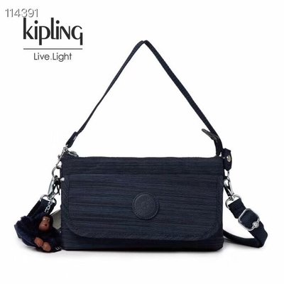 Kipling 猴子包 K23431 亞麻深藍 輕便旅行夾層斜背包/側背/肩背 長短背帶 出遊 旅行 防水 限時優惠