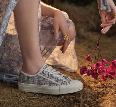 【妖妖代購】Dior 刺繡帆布鞋（黑灰兩色）
