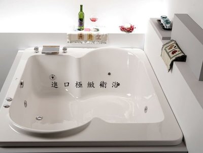 [進口極緻衛浴] 方型雙人浴缸-173 cm ~含自動落水頭~
