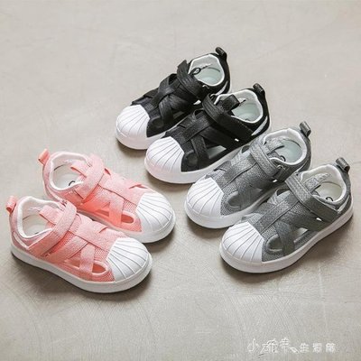 熱銷 兒童夏季鏤空板鞋貝殼頭運動鞋韓版網鞋透氣