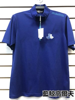 藍鯨高爾夫 Black&White SPORT 日本帶回男短袖素色POLO衫 #9595GS/XH（藍）
