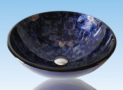 FUO衛浴:42公分 彩繪工藝 藝術強化玻璃碗公盆 (WY15047)預訂!