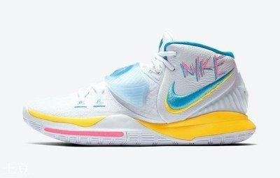 （土豆）Nike Kyrie 6 Neon Graffiti 塗鴉 南海岸 白藍黃 限量 籃球跑步鞋 BQ4631-101