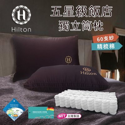 HILTON希爾頓 VIP 精梳棉立體負離子獨立筒枕/紫(B0033-LX)