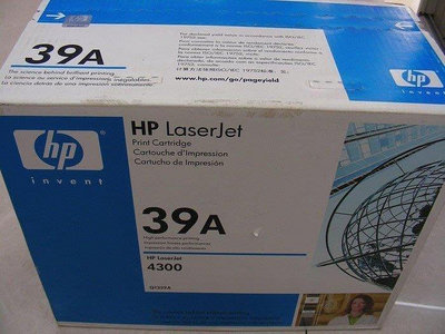 ☆呈運☆庫存品2010年HP Q1339A 39A 原廠黑色碳粉匣 LJ4300/4300N/4300TN/4300DTN