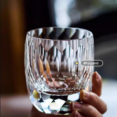 【撿漏】Kagami鉆石杯江戶切子k9洋酒杯純手工水晶杯