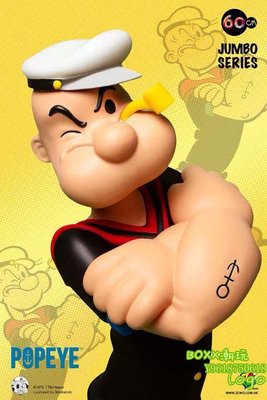 BOxx潮玩~正版ZCWO大力水手 Popeye 90週年限定版高60CM模型公仔玩具卜派