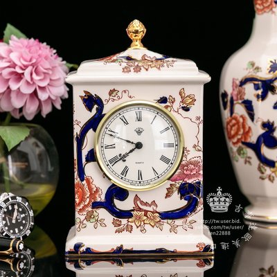 【吉事達】英國Wedgwood Mason's Mandalay 手繪金彩時尚創意陶瓷宮庭時鐘座鐘桌鐘