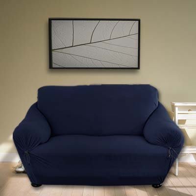 【樂樂生活精品】《格藍傢飾》典雅涼感彈性沙發便利套1人-寶藍 免運費! (請看關於我)