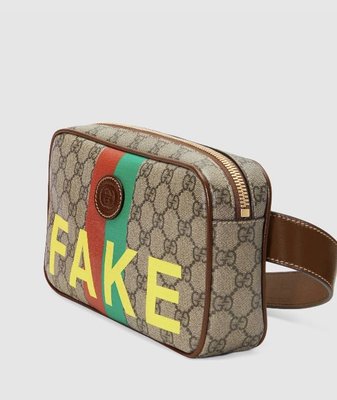 [Ohya精品代購] 2020 全新代購 GUCCI 古馳 Fake/Not' print belt bag 602695 腰包