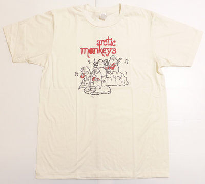 【Mr.17】 北極潑猴 Arctic Monkeys 搖滾復古米白色樂團T-SHIRT短袖T恤(BRW054)