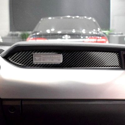 現貨 適用福特野馬碳纖維汽車內飾儀表裝飾條汽車內飾改裝配件貼件3D貼