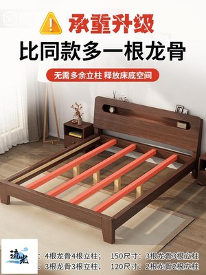 雙人床架ikea宜家樂床雙人床架實木現代簡約1.528米經濟型出租房家用單人