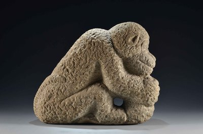 詹龍 石雕 石猴 43X35X12cm (朱銘、楊英風、李真、木雕、銅雕、裝置藝術、投資、台灣、本土、藝術)