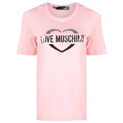 LOVE MOSCHINO 女款胸口銀色文字LOGO 短袖T恤 粉色 現貨在台 義大利正品代購 台北實體店家安心購