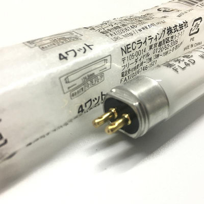 新品進口日本NEC 4W110V機床設備照明T5燈管FL4D晝光色135MM熒光燈管