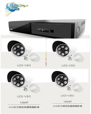 HD CVI TVI 傳統類比鏡頭升級版 四路 DVR手機監控 四路主機(200萬畫素)(四支鏡頭)+1TB硬碟