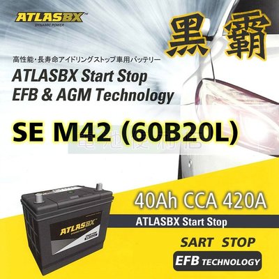 [電池便利店]ATLASBX EFB 黑霸電池 60B20L / M42 FIT專用 55B20L