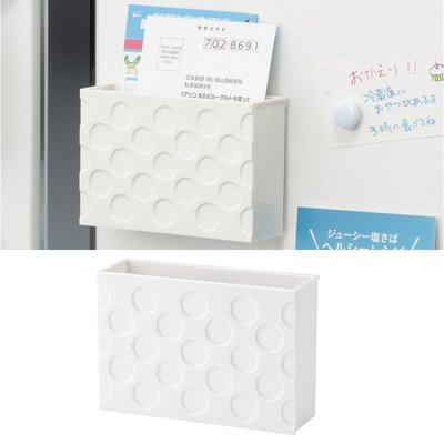 asdfkitty*日本製 磁鐵式置物架-普普風寬型-白色/磁吸式置物籃-INOMATA正版商品