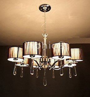 INPHIC-現代簡約歐式客廳吊燈蠟燭水晶吊燈拉絲罩8頭