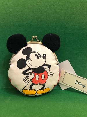 日本進口 Disney (迪士尼) 米奇米妮 迷你絨毛錢包 短皮夾錢包 雙珠扣式錢包 現貨