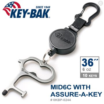 【IUHT】KEY BAK MID6C 系列 36”伸縮鑰匙圈+Assure-A-Key多功能指環 #0KBP-0244