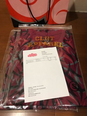 2018 CLOT RED EGRA TEE 紅荊棘 黃金 S號