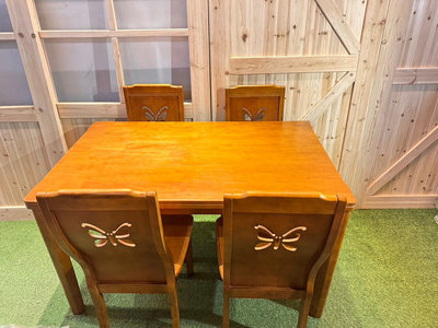 實木餐桌 附4椅 工作桌 洽談桌 長桌 書桌  會議桌 咖啡桌 泡茶桌 圓餐桌  原木桌 A6540 晶選家具