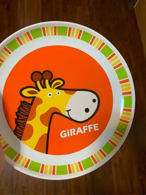 二手可愛童趣色彩繽紛長頸鹿盤直徑19*3cm 餐盤 兒童餐具
