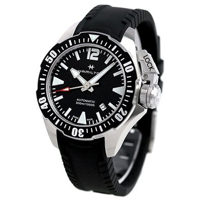 HAMILTON H77605335 漢米爾頓 手錶 機械錶 42mm FROGMAN 卡其海軍系列蛙人 橡膠錶帶 男錶女錶